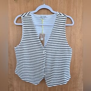 Black and White Striped Vest